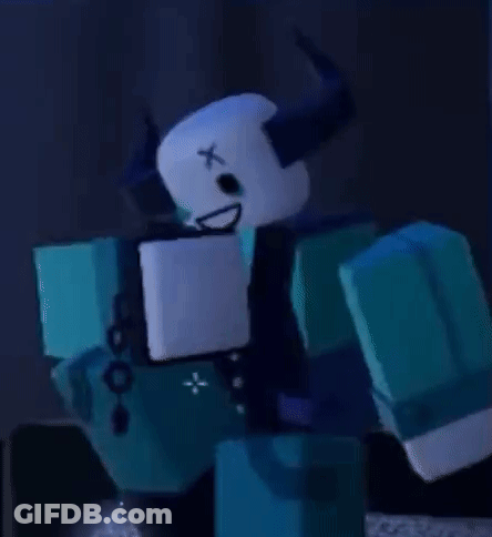 Dark Room Horned Skull Cartoon Character GIF