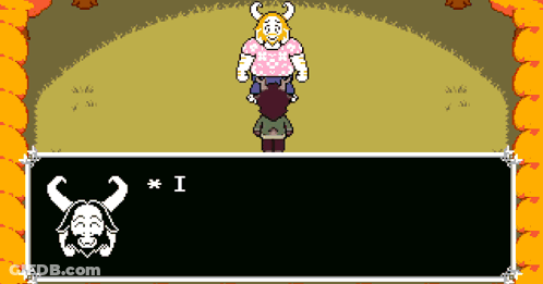 A Cartoon Character With Horns Is Talking To Another Character With The Letter I On The Screen GIF