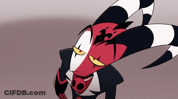 Horns-Wearing Cartoon Character In Black And White Suit GIF