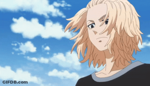 A Cartoon Character With Long Blonde Hair And A Blue Sky In The Background GIF