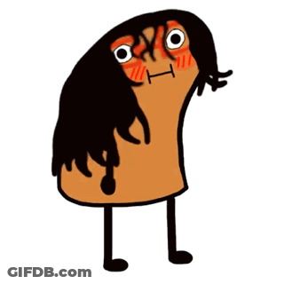 A Cartoon Character With Long Hair Is Holding A Colorful Box GIF
