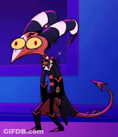 Cartoon Horned Character Standing By Window GIF