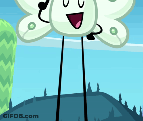 A Cartoon Character With Long Legs And A Butterfly Wing GIF