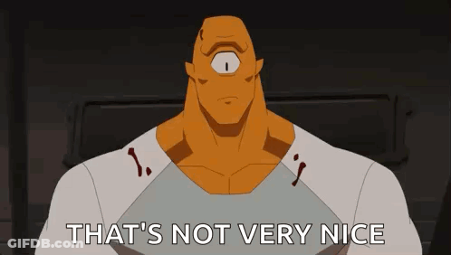 A Cartoon Character With One Eye Is Holding A Piece Of Paper And Saying That 'S Not Very Nice . GIF