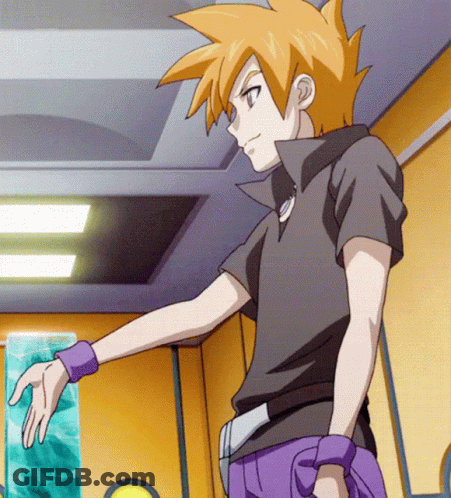 Cartoon Character With Orange Hair And Black Shirt GIF