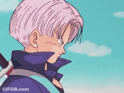 A Cartoon Character With Pink Hair And A Backpack GIF