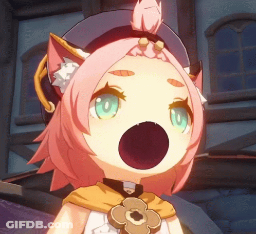 A Cartoon Character With Pink Hair And Blue Eyes Has Her Mouth Wide Open GIF