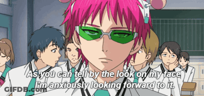 A Cartoon Character With Pink Hair And Green Glasses Says " As You Can Tell By The Look On My Face GIF
