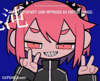 A Cartoon Character With Pink Hair And Spikes On Her Head Giving The Peace Sign GIF