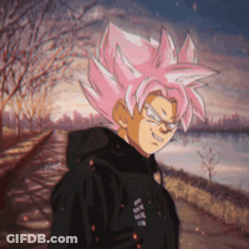 A Cartoon Character With Pink Hair Is Wearing A Black Hoodie With The Word Supreme On It GIF