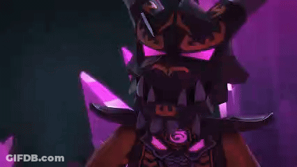 A Cartoon Character With Purple Crystals Behind Him GIF