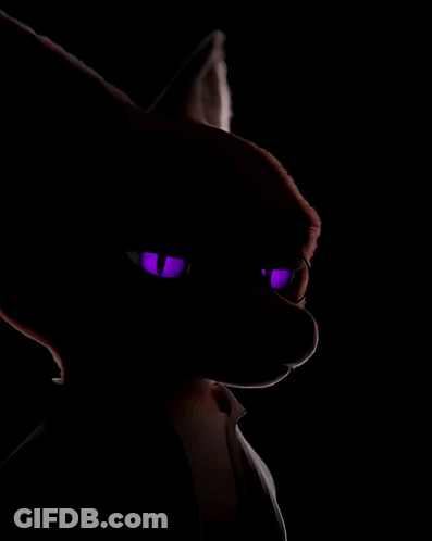 A Cartoon Character With Purple Eyes And The Words " But If We Survive We 'Ll Become Legends " GIF