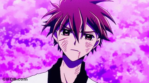 A Cartoon Character With Purple Hair And A Purple Background GIF
