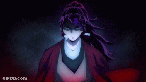 A Cartoon Character With Purple Hair And A Red Jacket GIF