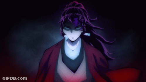 A Cartoon Character With Purple Hair And A Red Jacket GIF