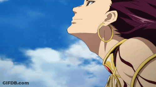 A Cartoon Character With Purple Hair And Gold Hoop Earrings Looks Up At The Sky GIF