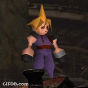 A Cartoon Character With Purple Pants And Yellow Hair GIF