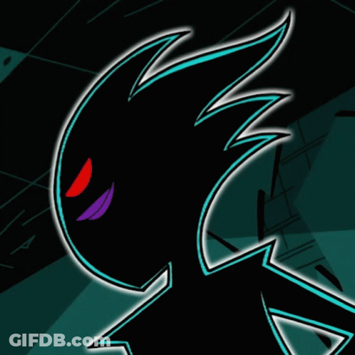Cartoon Character With Red Eyes And Excellent Text GIF
