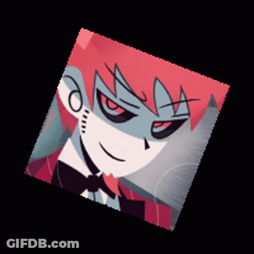 A Cartoon Character With Red Hair And A Black Bow Tie GIF