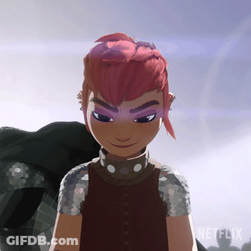 A Cartoon Character With Red Hair And A Netflix Logo In The Corner GIF
