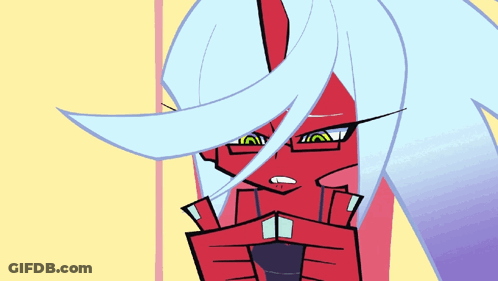 A Cartoon Character With Red Hair And Glasses Making A Face GIF