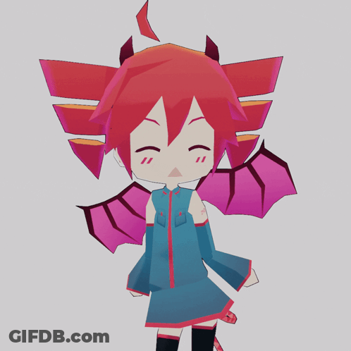 A Cartoon Character With Red Hair And Pink Wings Has The Letter M On Her Arm GIF