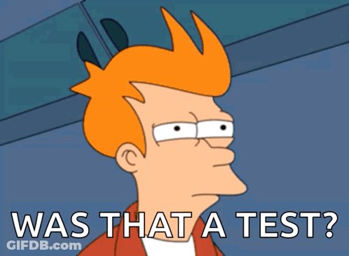 A Cartoon Character With Red Hair And The Words Was That A Test GIF