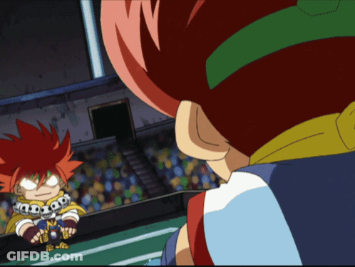 A Cartoon Character With Red Hair Is Looking At Another Character GIF