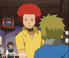 A Cartoon Character With Red Hair Is Standing Next To Another Character With Green Hair GIF
