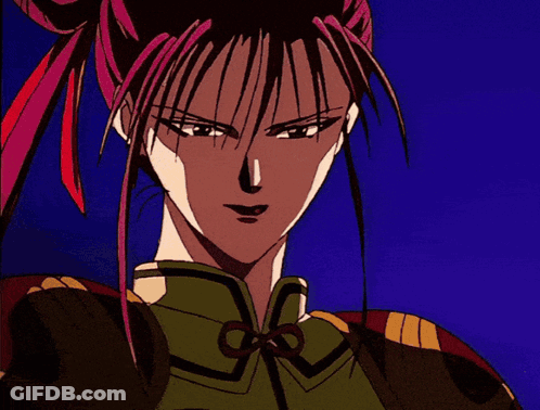 A Cartoon Character With Red Hair Making A Triangle With Her Hands GIF