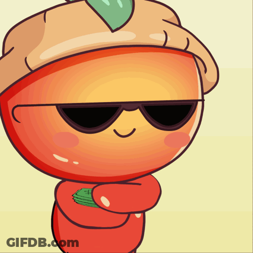 A Cartoon Character With Sunglasses And A Hat Is Holding A Dollar Bill GIF