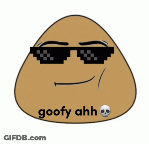 A Cartoon Character With Sunglasses And The Words Goofy Ahh Written On It GIF
