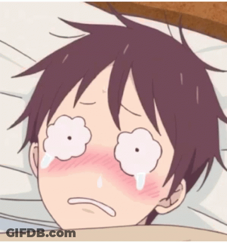 A Cartoon Character With Tears Running Down His Face GIF