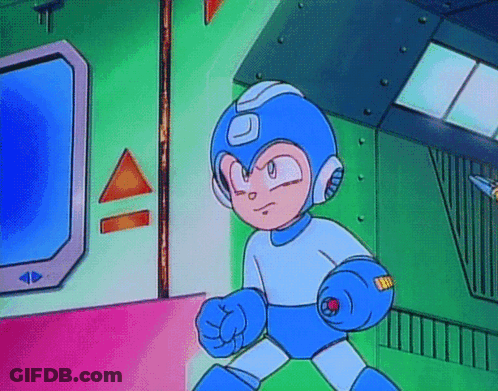 A Cartoon Character With The Letter U On His Chest Is Standing In A Room GIF