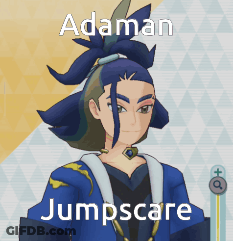 A Cartoon Character With The Name Adaman Jumpscare On It GIF
