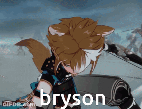 A Cartoon Character With The Name Bryson Written On It GIF