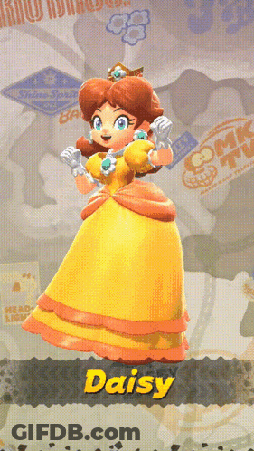 A Cartoon Character With The Name Daisy On It GIF
