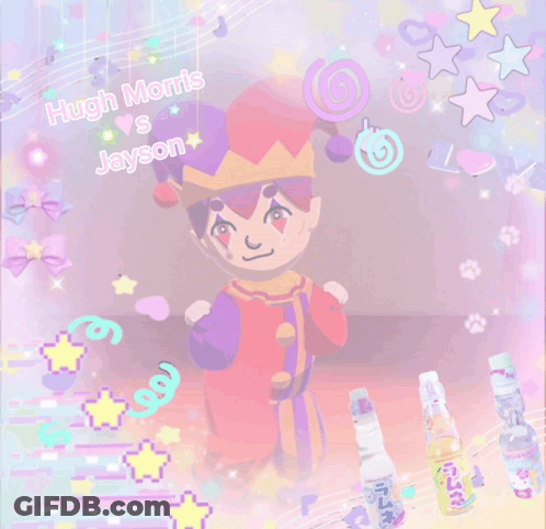 A Cartoon Character With The Name Hugh Morris Jayson On It GIF