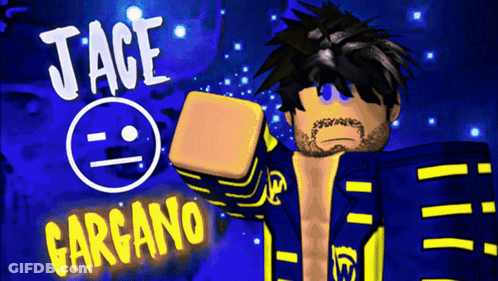 A Cartoon Character With The Name Jace Carcano Written On It GIF