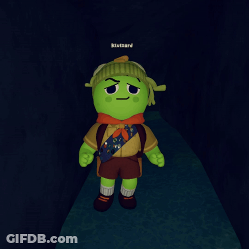 A Cartoon Character With The Name Knutzard On The Top GIF