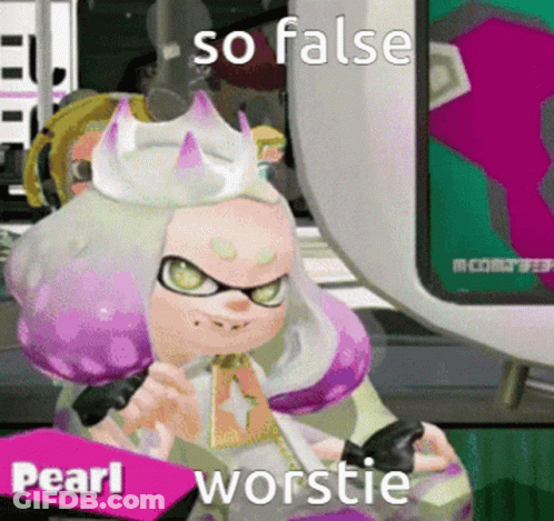 A Cartoon Character With The Name Pearl On The Bottom GIF