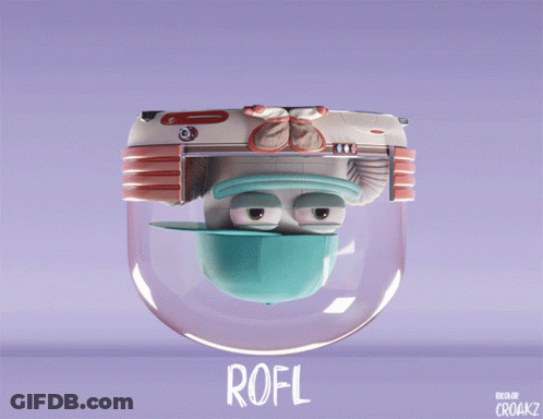 A Cartoon Character With The Name Rofl Written On The Bottom GIF