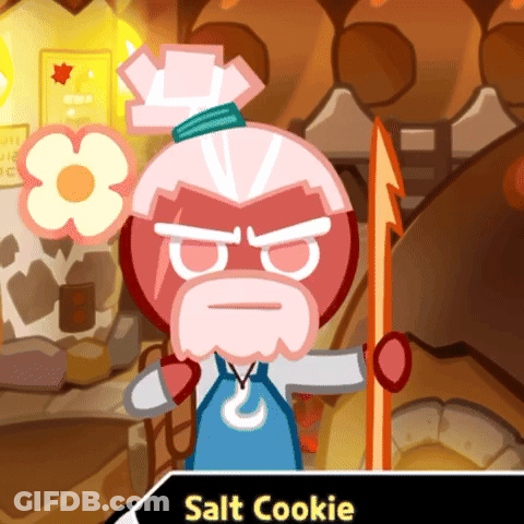 A Cartoon Character With The Name Salt Cookie On It GIF