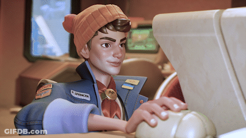A Cartoon Character With The Name Spencer On Their Jacket GIF