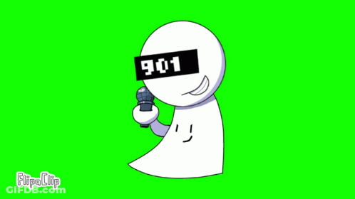 Cartoon Character Number 901 Holding Microphone GIF