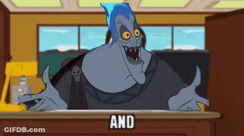 A Cartoon Character With The Word And On The Bottom GIF