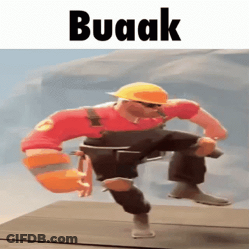 A Cartoon Character With The Word Buaak On The Top GIF