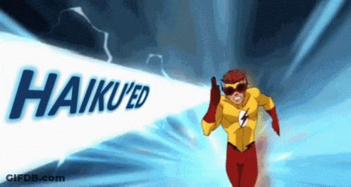 A Cartoon Character With The Word Haiku 'Ed On The Bottom Right GIF