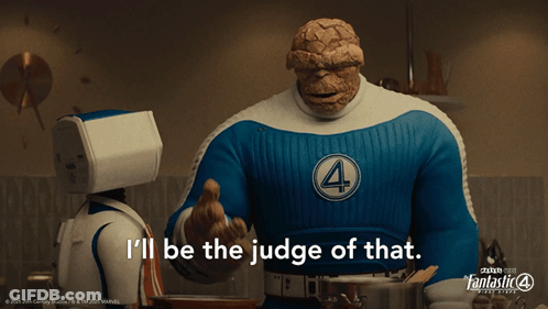 A Cartoon Character With The Word I 'Ll Be The Judge Of That GIF