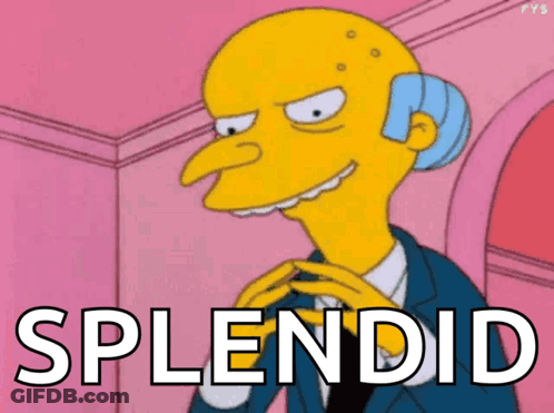 A Cartoon Character With The Word Splendid On The Bottom Right GIF